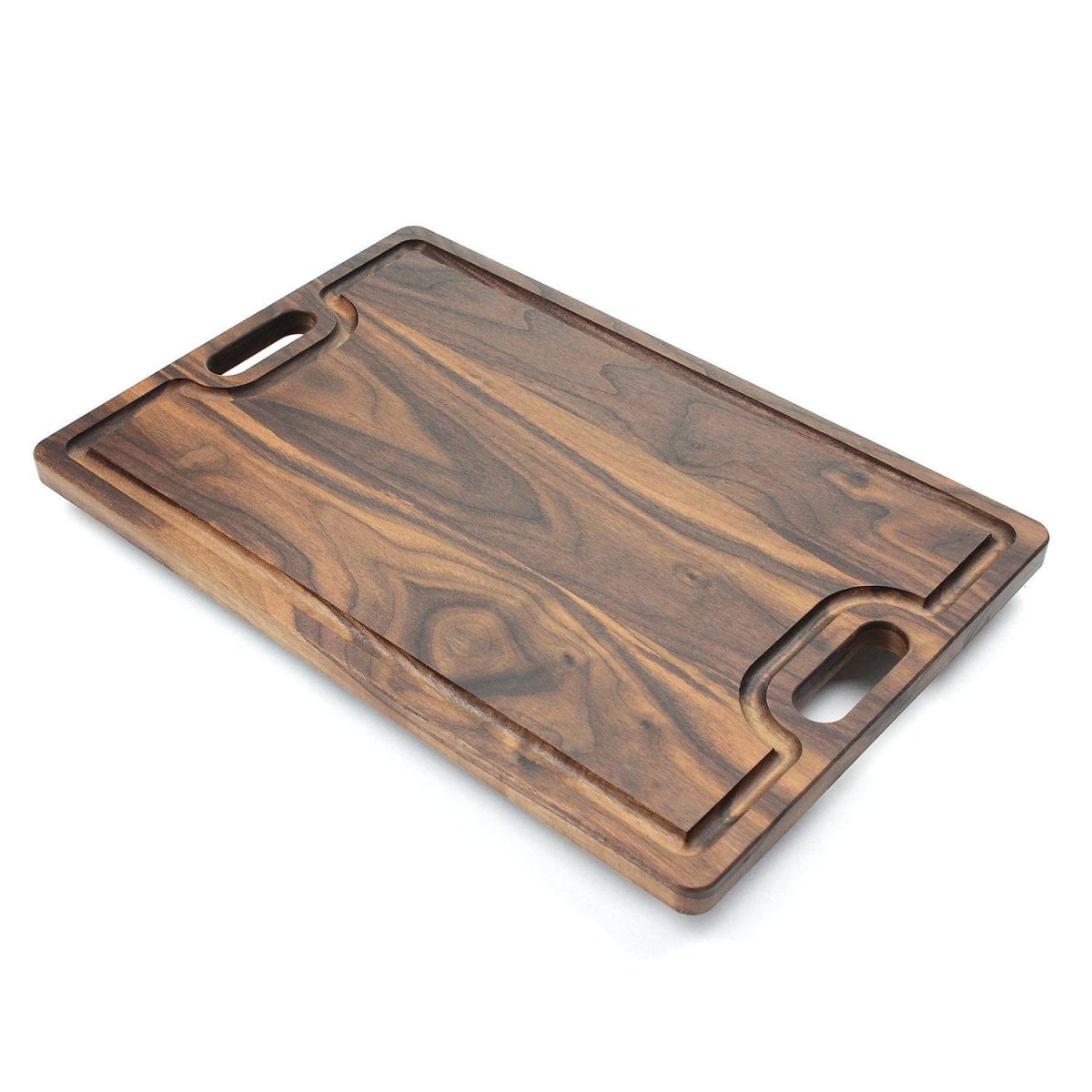 Large Cutting Board With Handles and Juice Groove 18x12, Walnut Reversible Wood Cutting Board, Doubles as a Wooden Serving Tray With Handles - Country Life Natural Foods
