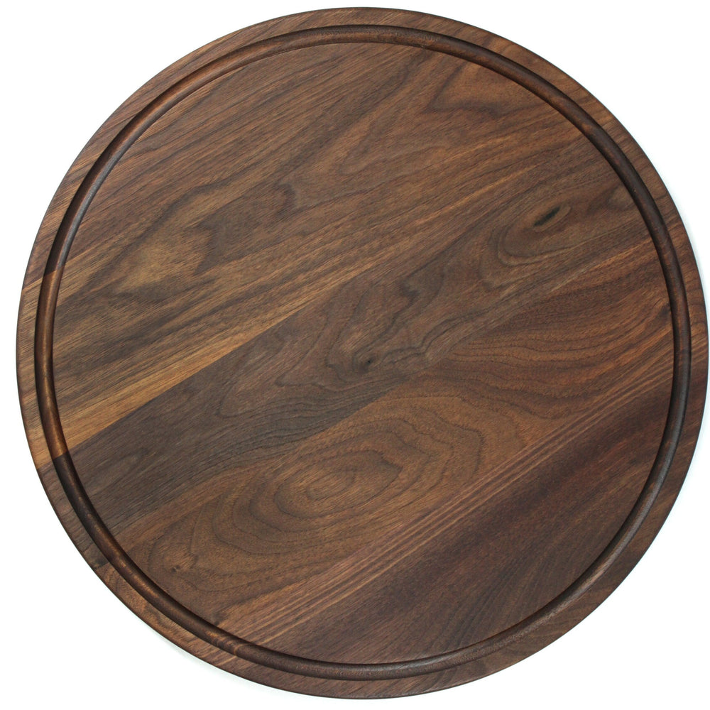 
                  
                    Large Walnut Round Cheese Board, 18 Inch Round Cutting Board with Juice Groove Black Walnut, Large Walnut Round Charcuterie Board
                  
                