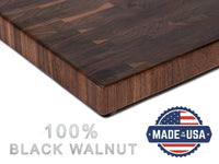 
                  
                    Large End Grain Walnut Cutting Board with Juice Groove, Butcher Block with Rubber Feet, Up to 2” Thick, Wedding Gift, Gift for Dad, USA Made
                  
                