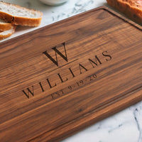 
                  
                    Extra Large Walnut Cutting Board, 24"x18" Charcuterie Serving Tray, Customizable Wedding Board, 100% Made in the USA
                  
                