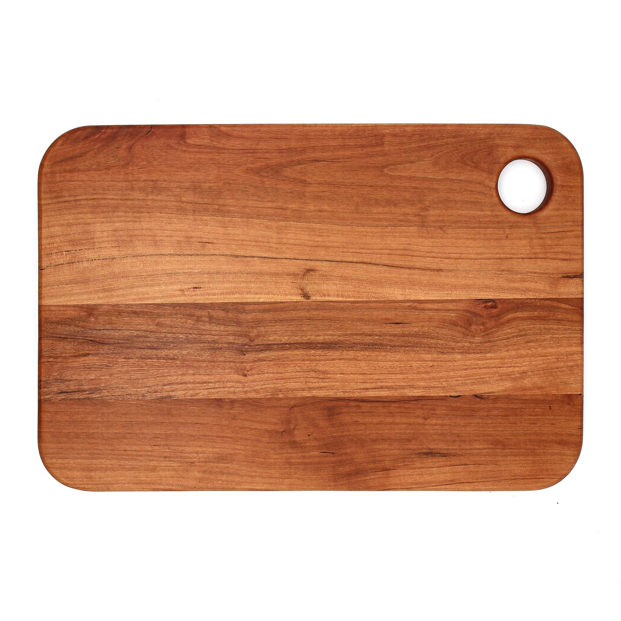Large Wood Cutting Board With Thumb Hole and Juice Groove 18x12 Inches, Wood Cheese Board, Wooden Chopping Board, 100% Made in the USA