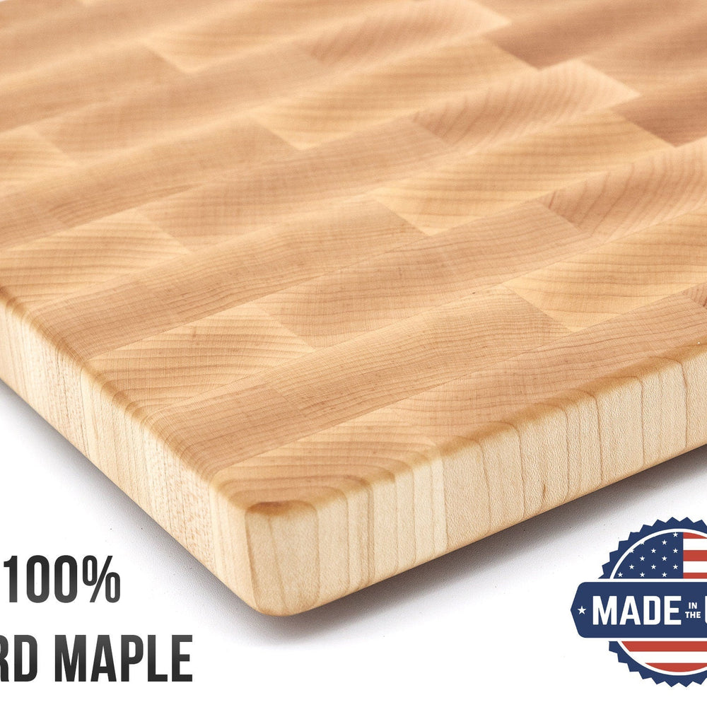 
                  
                    Large End Grain Walnut Cutting Board with Juice Groove, Butcher Block with Rubber Feet, Up to 2” Thick, Wedding Gift, Gift for Dad, USA Made
                  
                