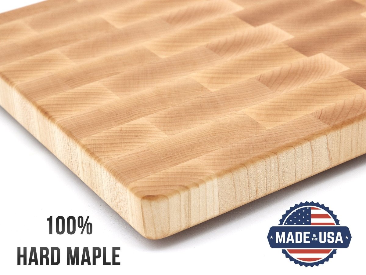 XXL Maple Butcher Block Cutting Board, 24"x18" Maple End Grain Cutting Board, Up to 2” Thick, Wedding Gift, Anniversary Gift, USA Made, - Country Life Natural Foods