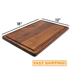 Large Wood Cutting Board With Juice Groove 18x12 Inches, Wood Cheese Board, Wooden Chopping Board, Wooden Cutting Board Made in the USA, - Country Life Natural Foods