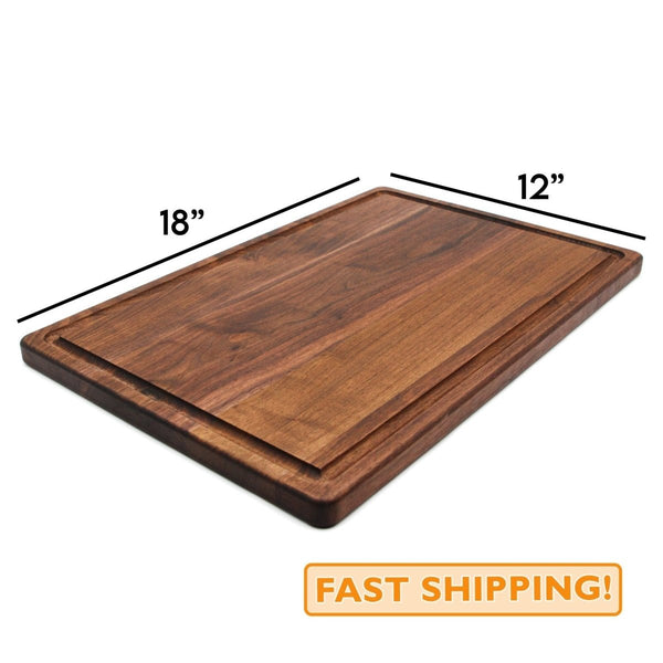 Large Wood Cutting Board With Juice Groove 18x12 Inches, Wood Cheese Board, Wooden Chopping Board, Wooden Cutting Board Made in the USA, - Country Life Natural Foods