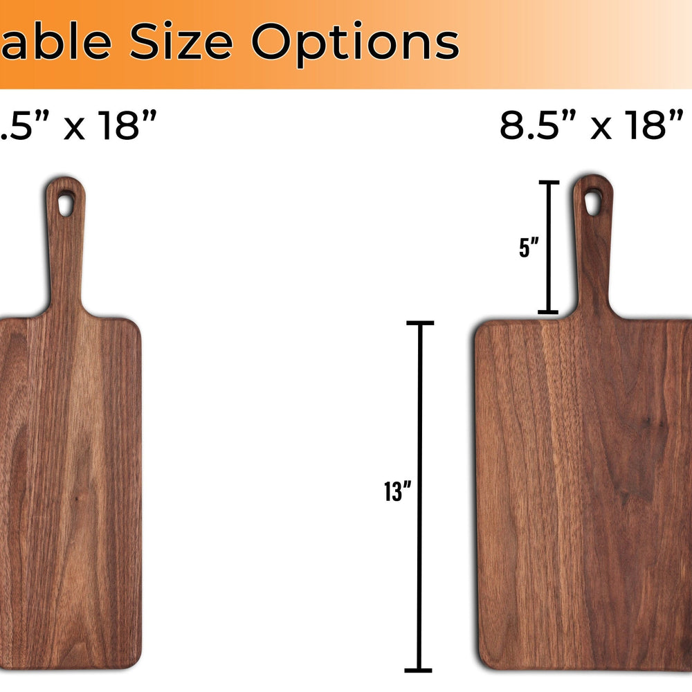 
                  
                    Walnut Paddle Cutting Board With Handle, Walnut Cutting Board With Handle, Charcuterie Board With Handle, 100% Handmade in the USA
                  
                