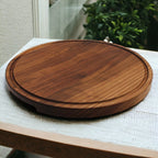 Extra Large Round Wood Cutting Board with Feet, Pocket Handles and Juice Groove, 18”x1.25 Inches Thick, Gift For Mom, 100% USA Made, - Country Life Natural Foods