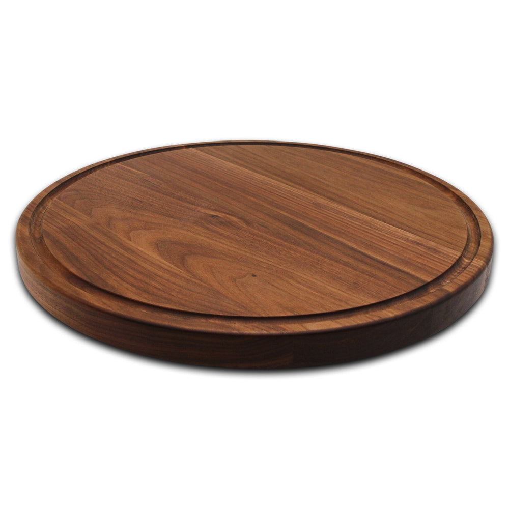 
                  
                    Extra Large Round Wood Cutting Board with Feet, Pocket Handles and Juice Groove, 18”x1.25 Inches Thick, Gift For Mom, 100% USA Made
                  
                