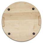 Extra Large Round Wood Cutting Board with Feet, Pocket Handles and Juice Groove, 18”x1.25 Inches Thick, Gift For Mom, 100% USA Made, - Country Life Natural Foods