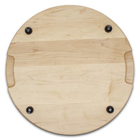 
                  
                    Extra Large Round Wood Cutting Board with Feet, Pocket Handles and Juice Groove, 18”x1.25 Inches Thick, Gift For Mom, 100% USA Made
                  
                