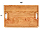 Large Cherry Wood Cutting Board With Juice Groove and Handles 18 x 12 Inches, Cherry Charcuterie Board, Cherry Cheese Board, 100% USA Made, - Country Life Natural Foods