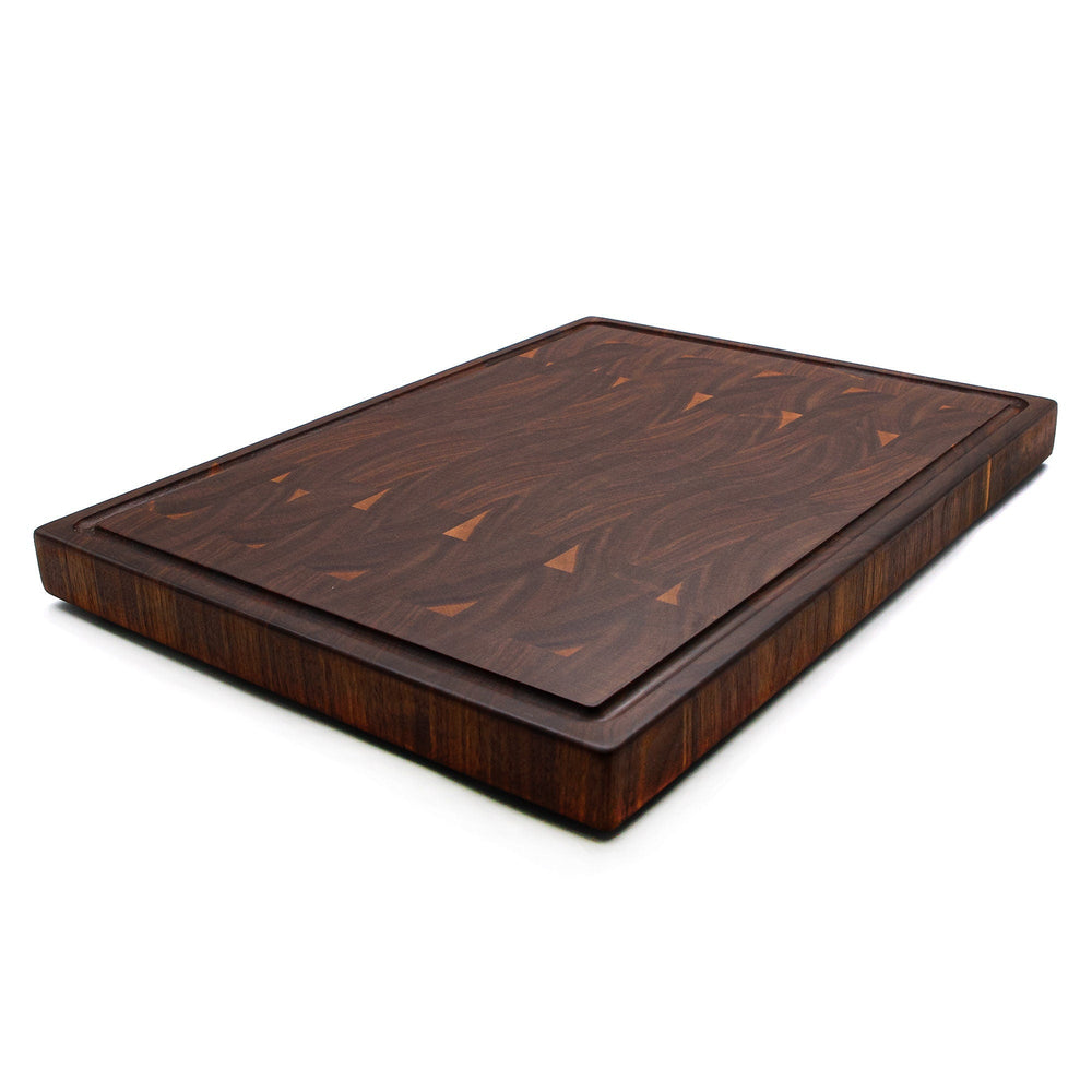 
                  
                    Large End Grain Walnut Cutting Board with Juice Groove, Butcher Block with Rubber Feet, Up to 2” Thick, Wedding Gift, Gift for Dad, USA Made
                  
                