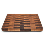 Large End Grain Calico Walnut Cutting Board, Walnut Butcher Block with Rubber Feet, Up to 2” Thick, Wedding Gift, Anniversary Gift, USA Made, - Country Life Natural Foods