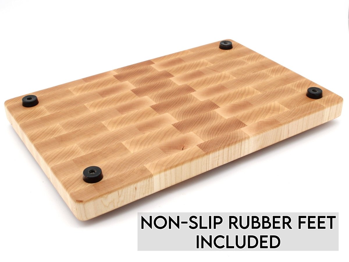 Large End Grain Walnut Cutting Board, Walnut Butcher Block with Rubber Feet, Up to 2” Thick, Wedding Gift, Anniversary Gift, USA Made, - Country Life Natural Foods