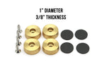 Premium Brass Cutting Board Feet - Set of 4, Includes Non-Slip Pads, and Phillips Screws. 1" Diameter Brass Hardware. 100% Made in the USA, - Country Life Natural Foods