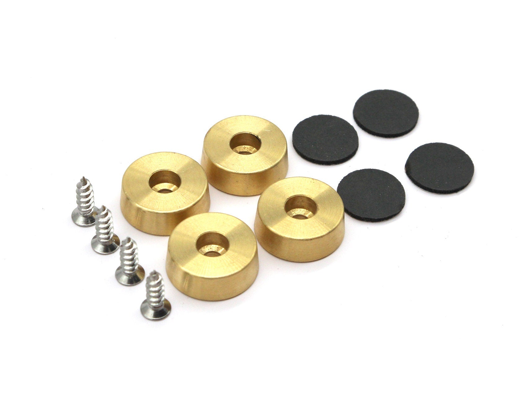 Premium Brass Cutting Board Feet - Set of 4, Includes Non-Slip Pads, and Phillips Screws. 1