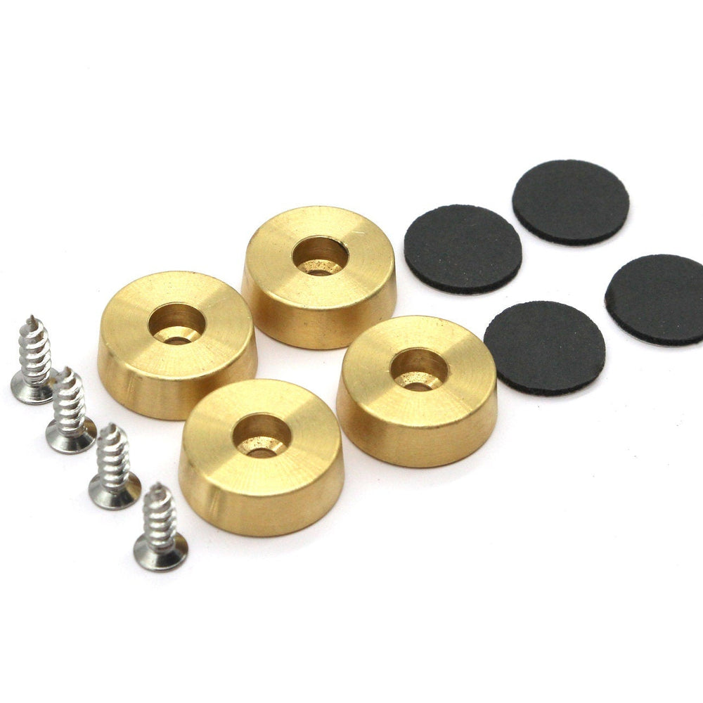 
                  
                    Premium Brass Cutting Board Feet - Set of 4, Includes Non-Slip Pads, and Phillips Screws. 1" Diameter Brass Hardware. 100% Made in the USA
                  
                