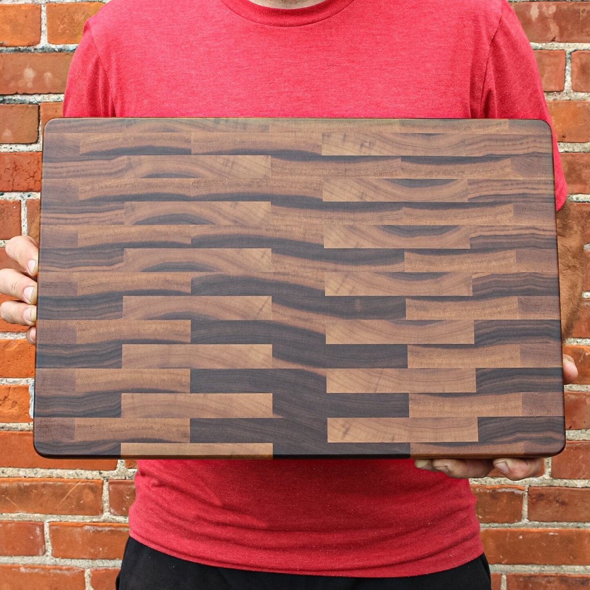 Large End Grain Calico Walnut Cutting Board, Walnut Butcher Block with Rubber Feet, Up to 2” Thick, Wedding Gift, Anniversary Gift, USA Made, - Country Life Natural Foods