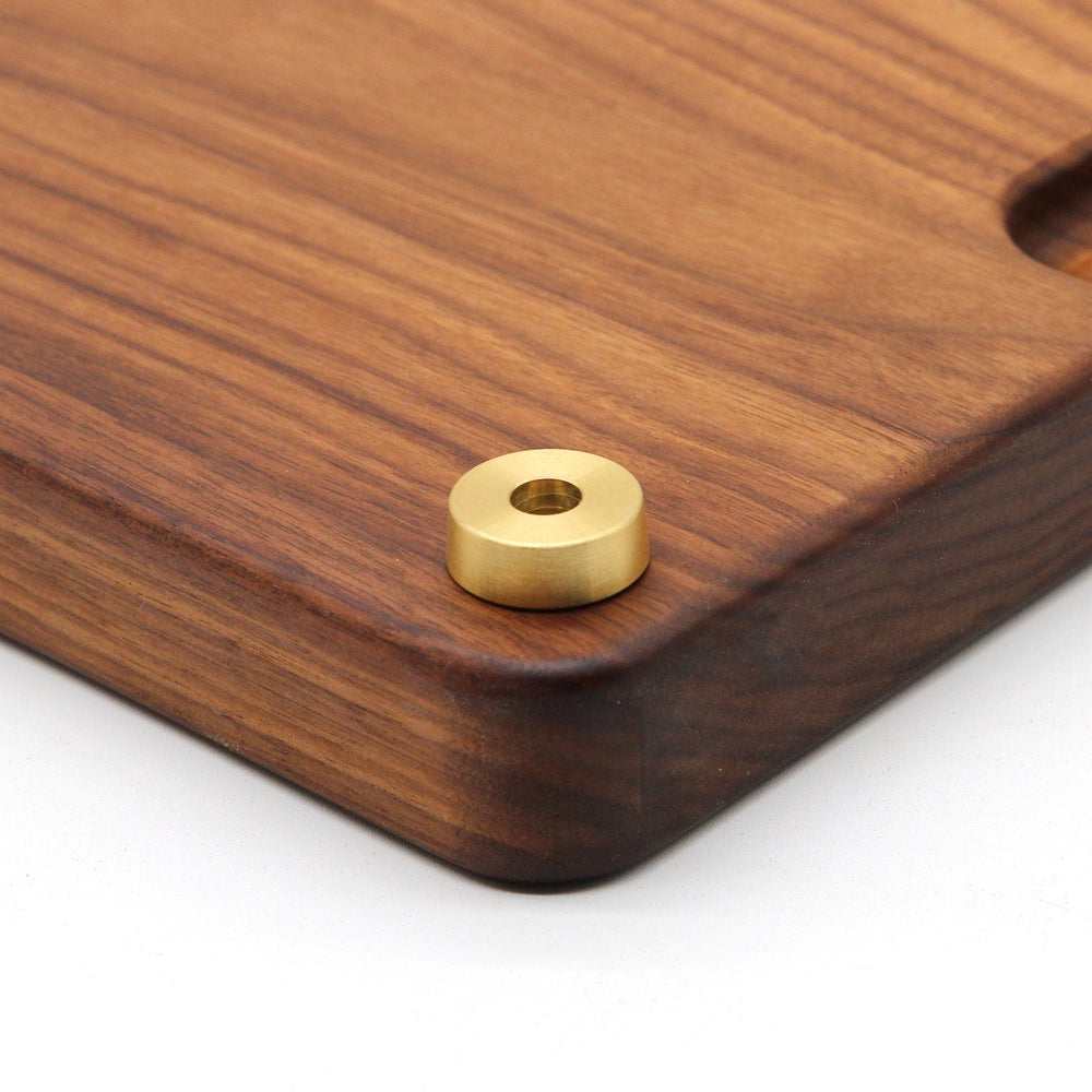 
                  
                    Premium Brass Cutting Board Feet - Set of 4, Includes Non-Slip Pads, and Phillips Screws. 1" Diameter Brass Hardware. 100% Made in the USA
                  
                