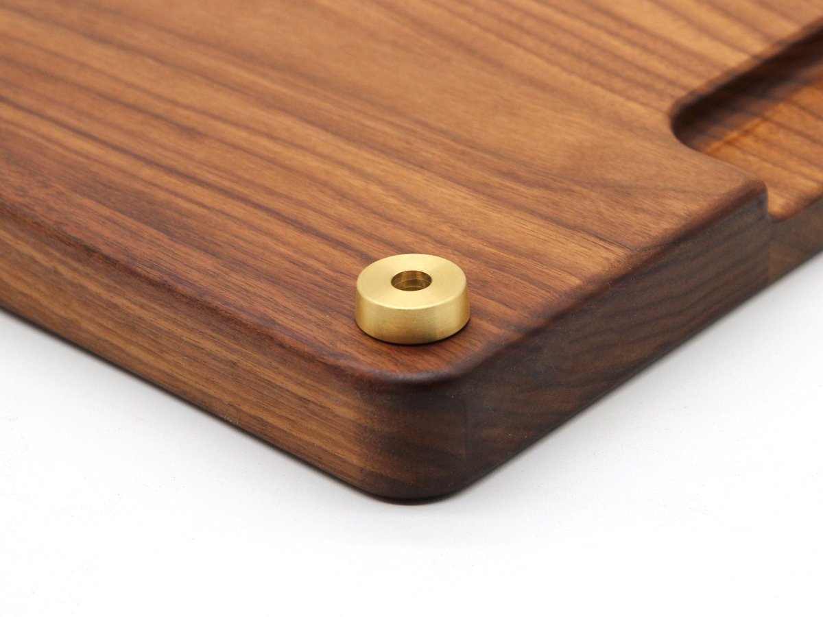 Premium Brass Cutting Board Feet - Set of 4, Includes Non-Slip Pads, and Phillips Screws. 1" Diameter Brass Hardware. 100% Made in the USA, - Country Life Natural Foods