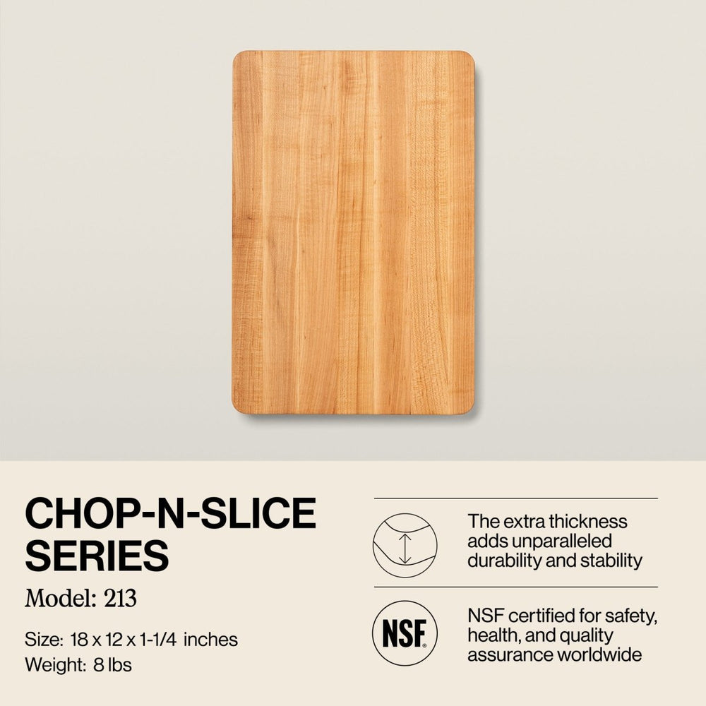 
                  
                    John Boos Chop N Slice Large Maple Wood End Grain Cutting Board, 18"x12"x1.25" - Country Life Natural Foods
                  
                