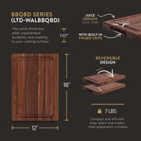 
                  
                    John Boos BBQ Collection Reversible Wood Cutting Board w/Juice Groove, Walnut - Country Life Natural Foods
                  
                