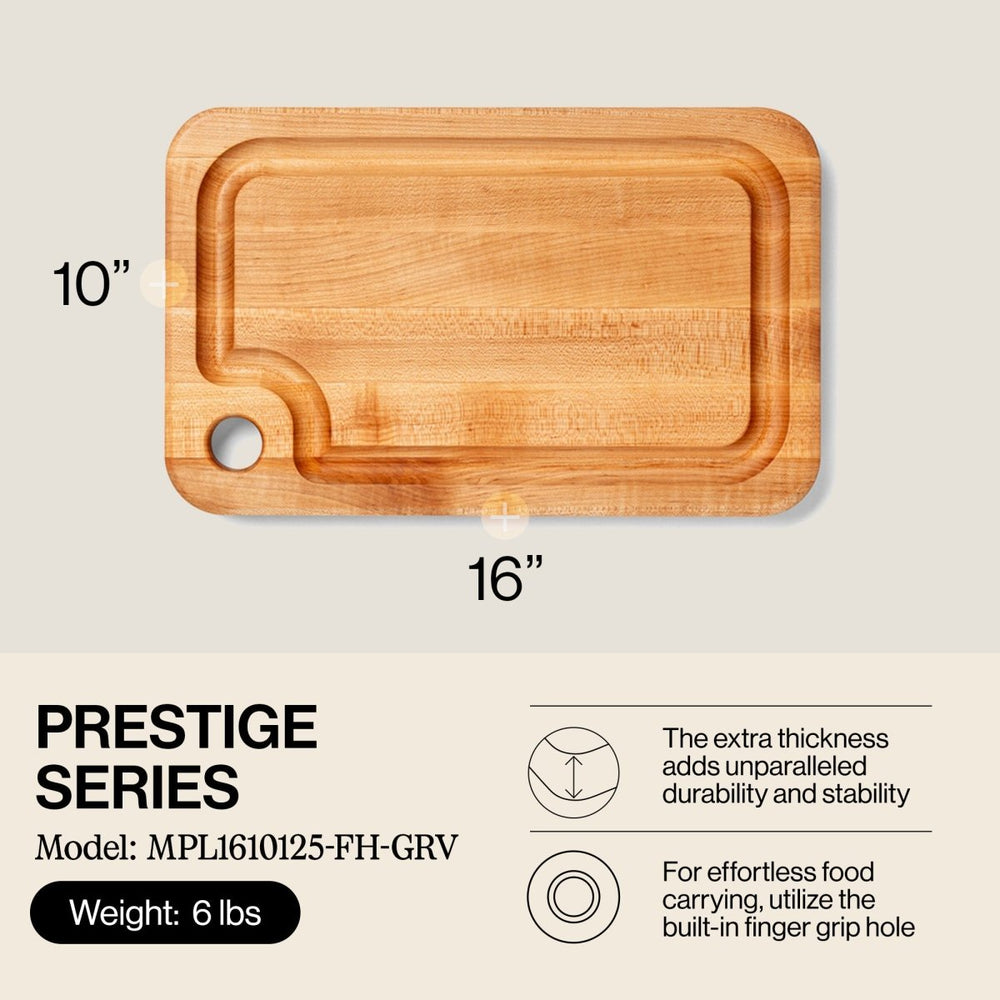 
                  
                    John Boos Prestige Maple Wood Edge Grain Kitchen Cutting Board,16" x 10" x 1.25" - Country Life Natural Foods
                  
                