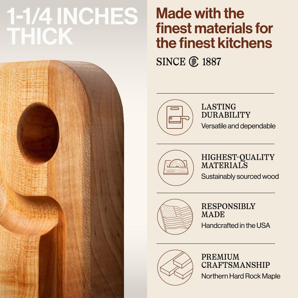 
                  
                    John Boos Prestige Maple Wood Edge Grain Kitchen Cutting Board,16" x 10" x 1.25" - Country Life Natural Foods
                  
                
