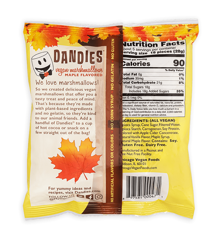 Marshmallows, Dandies, Vegan, Maple (Mini), Candy - Country Life Natural Foods
