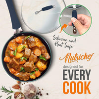 
                  
                    NutriChef 11 Piece Nonstick Diamond Pattern Kitchen Cookware Set, Dark Blue - Country Life Natural Foods
                  
                