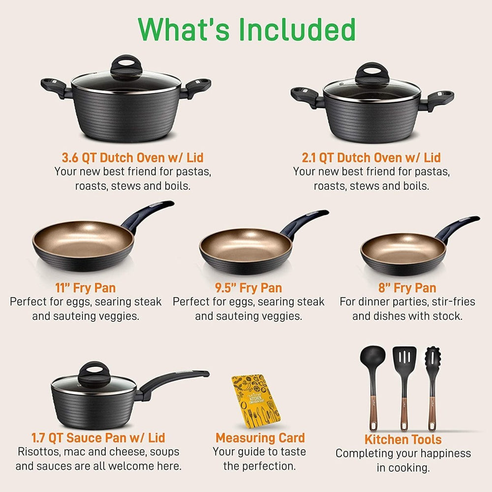 
                  
                    NutriChef Ridge Line Nonstick Kitchen Cookware Pots and Pan, 12 Piece Set, Gray - Country Life Natural Foods
                  
                