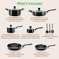 
                  
                    NutriChef Nonstick Cooking Kitchen Cookware Pots and Pan, 13 Piece Set, Black - Country Life Natural Foods
                  
                