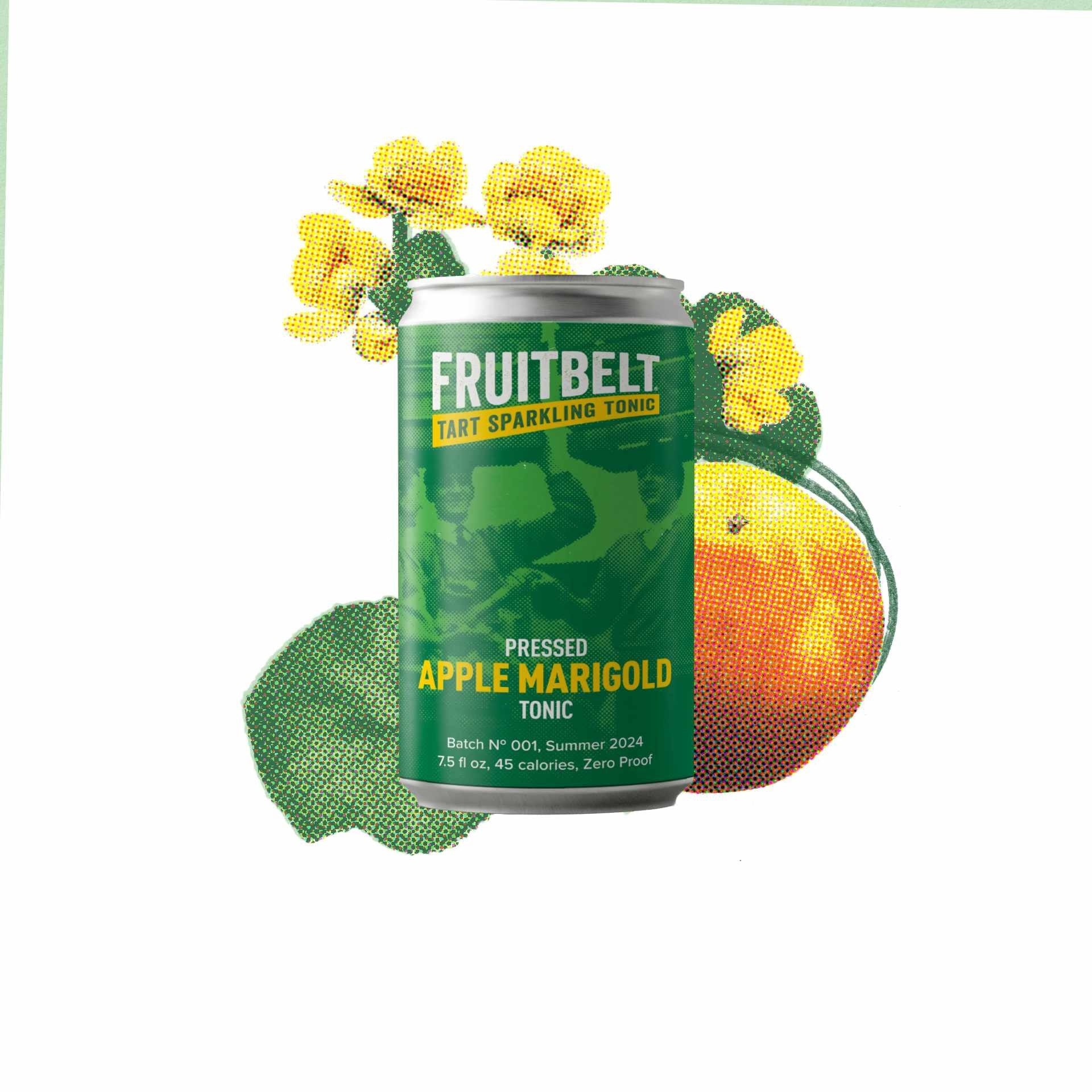 Sparkling Tonic, Apple Marigold, Fruitbelt, 4-Pack - Country Life Natural Foods