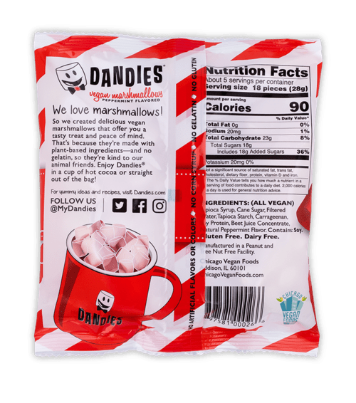 Marshmallows, Dandies, Vegan, Peppermint (Mini) - Country Life Natural Foods