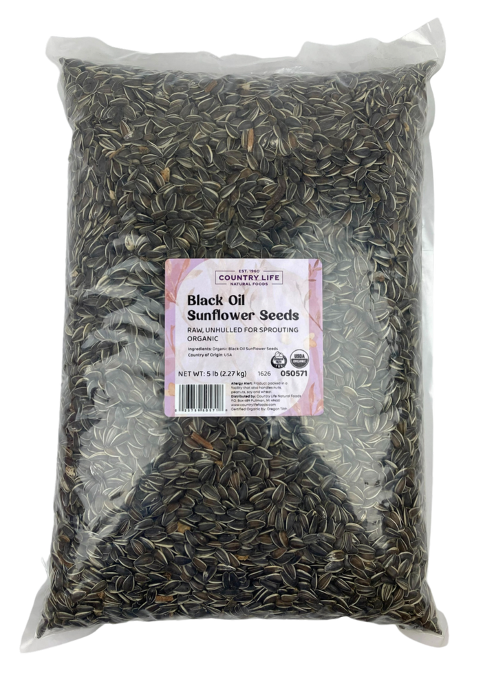 
                  
                    Organic Black Oil Sunflower Seeds, Unhulled (For Sprouting) - Country Life Natural Foods
                  
                