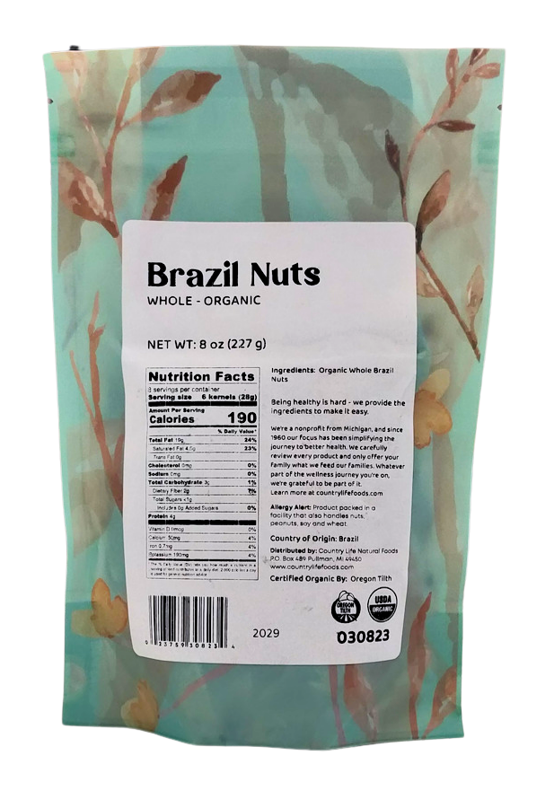 
                  
                    Organic Brazil Nuts, Whole - Country Life Natural Foods
                  
                