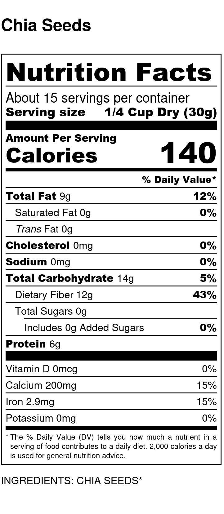Chia Seeds, Organic - Country Life Natural Foods