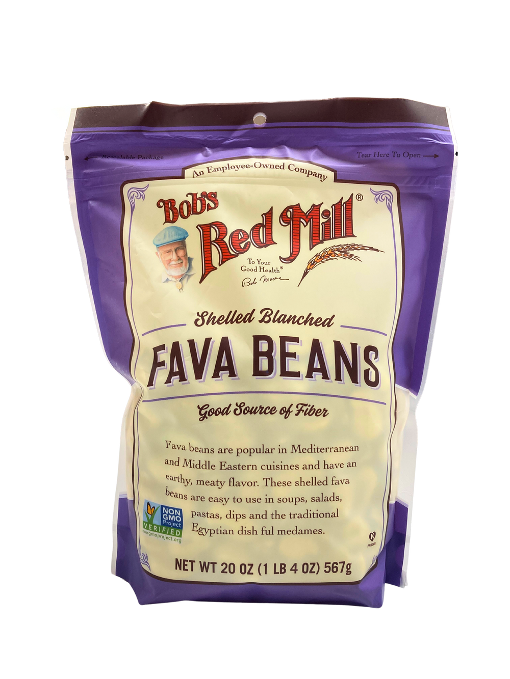 Fava Beans, Shelled, Blanched, 20 oz, BRM - Country Life Natural Foods