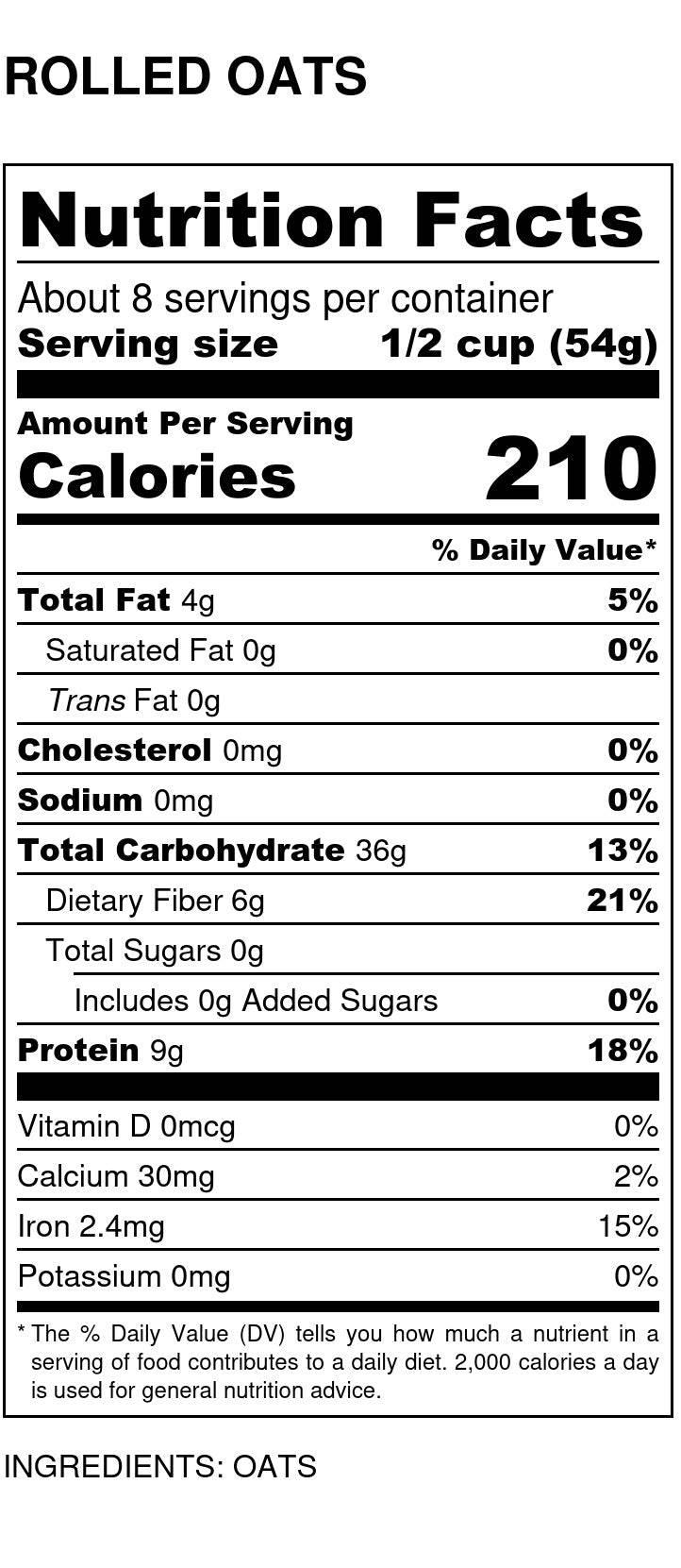 Oats, Regular Rolled, Organic, Oats - Country Life Natural Foods