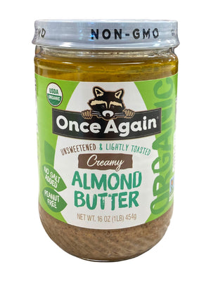 Almond Butter, Creamy, Organic, Lightly Toasted