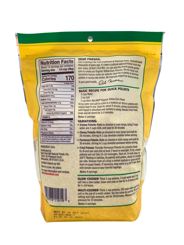 
                  
                    Organic Polenta Corn Grits Yellow 24 oz - Country Life Natural Foods
                  
                
