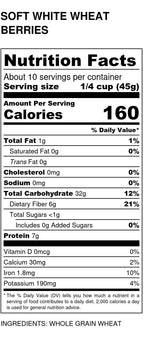Wheat Berries, Soft White, Grains - Country Life Natural Foods