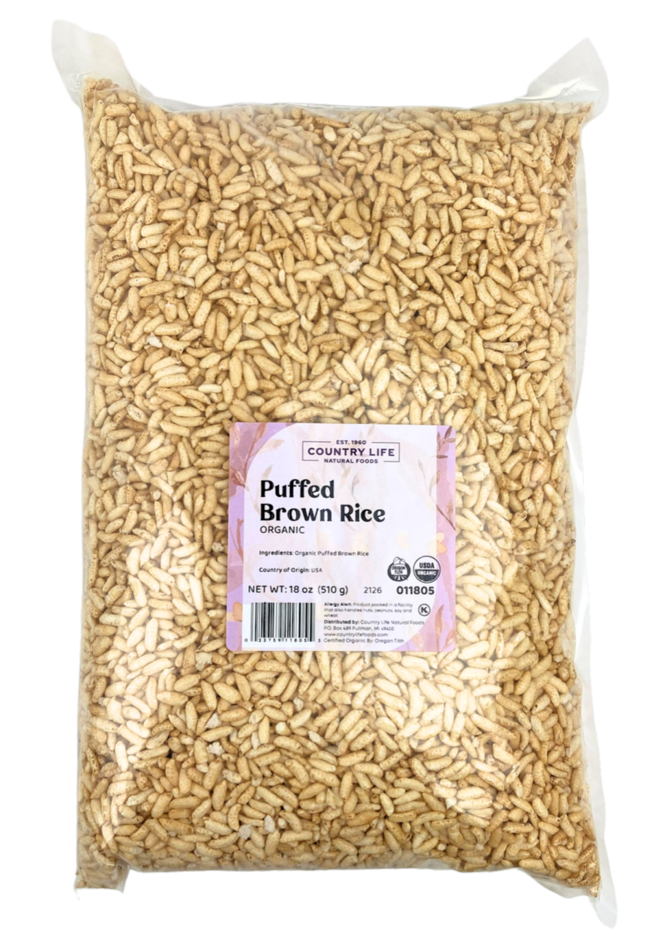 Organic Puffed Brown Rice - Country Life Natural Foods