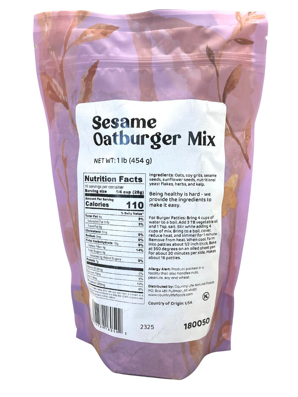 Sesame Oatburger Mix - Country Life Natural Foods