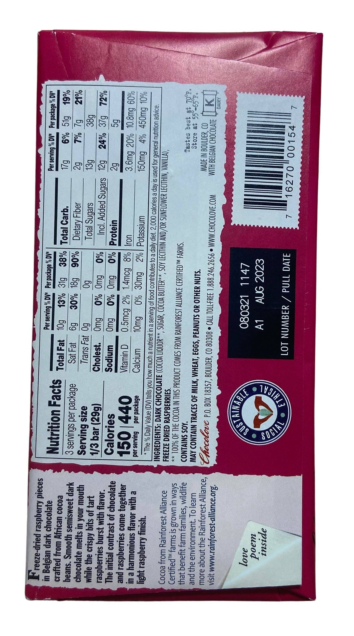 Chocolate Bars, Dark, Chocolove - Country Life Natural Foods