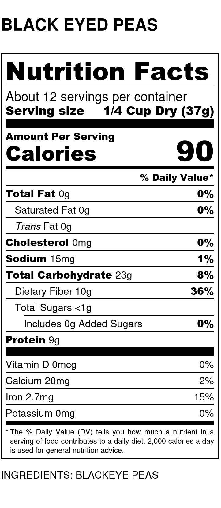 Black-Eyed Peas, Organic - Country Life Natural Foods