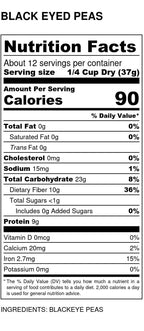 Black-Eyed Peas, Organic, Beans - Country Life Natural Foods