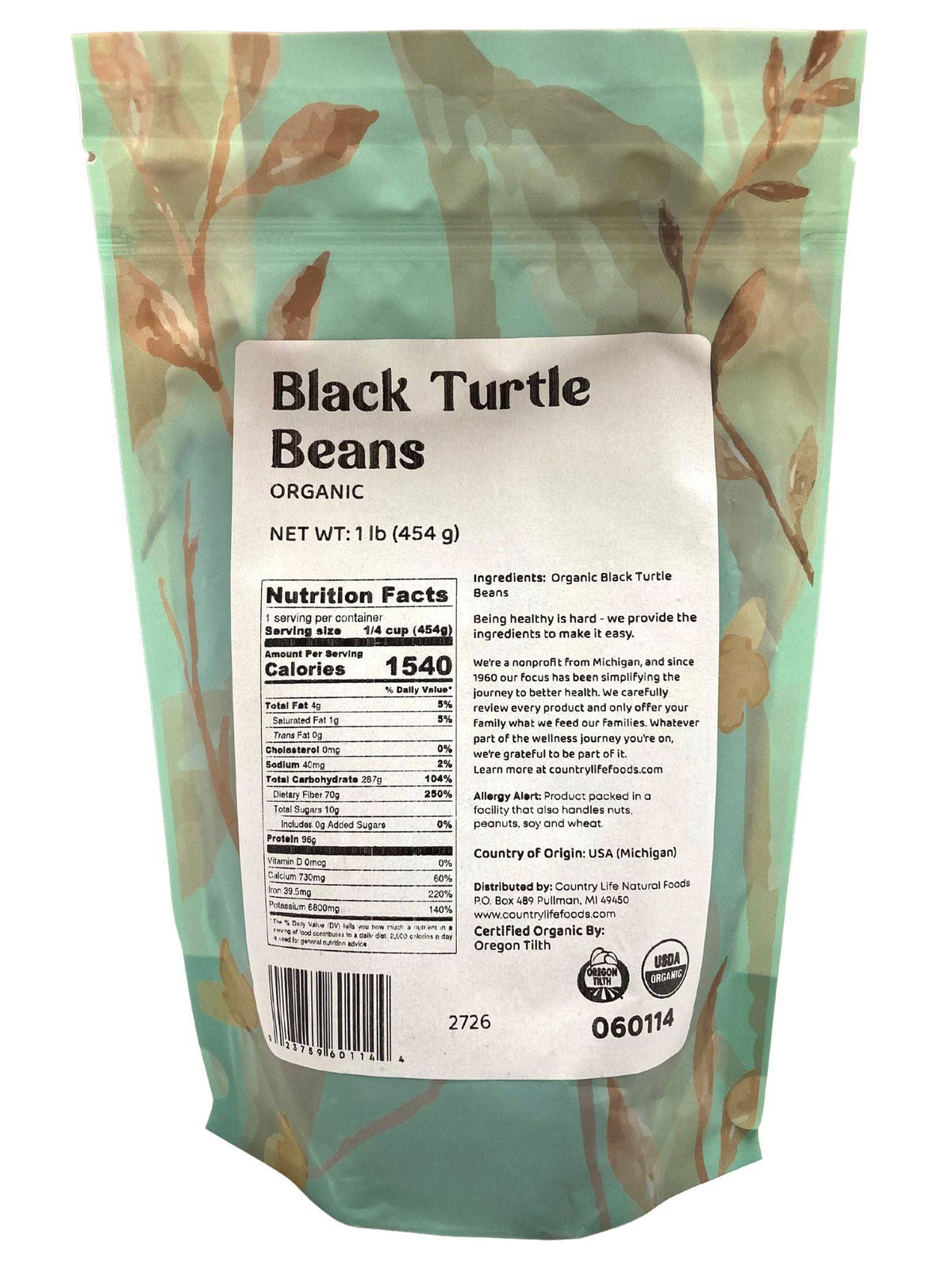 Black Turtle Beans, Organic - Country Life Natural Foods