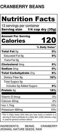 
                  
                    Organic Cranberry Beans - Country Life Natural Foods
                  
                