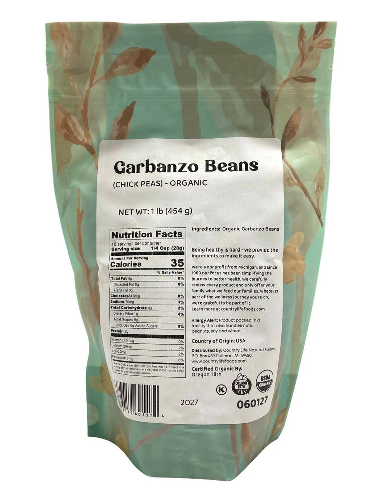 
                  
                    Organic Garbanzo Beans (Chickpeas) - Country Life Natural Foods
                  
                